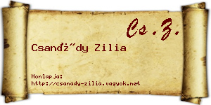 Csanády Zilia névjegykártya